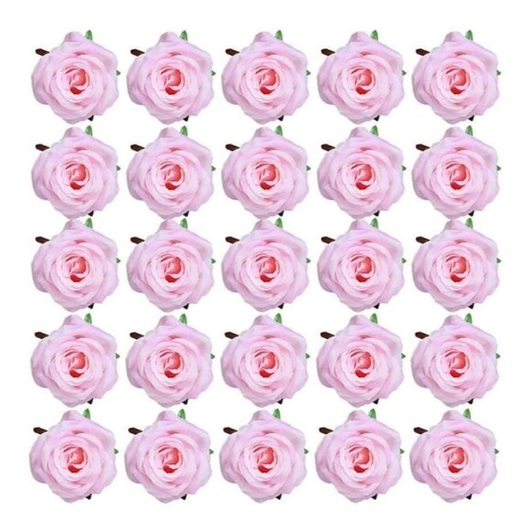 30 Count | Pink Silk Rose 4 Inch Heads and Stems Wedding Bouquet Centerpiece - Picture 2 of 4